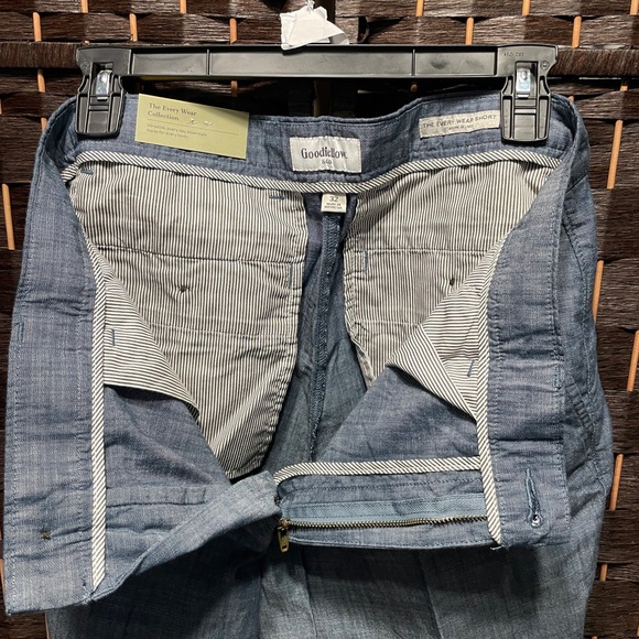 Men's 9" Slim Fit Flat Front Chino Shorts - Goodfellow & Co Calm Blue 32 *L05 - Picture 4 of 7